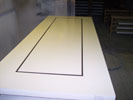 White gloss door with black painted inlay