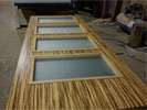 Zebrano Veneered Door with Frosted Glass