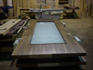 American Black Walnut door with frosted glass 