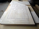 Angled Oak Panel Effect Door with Walnut Inlays